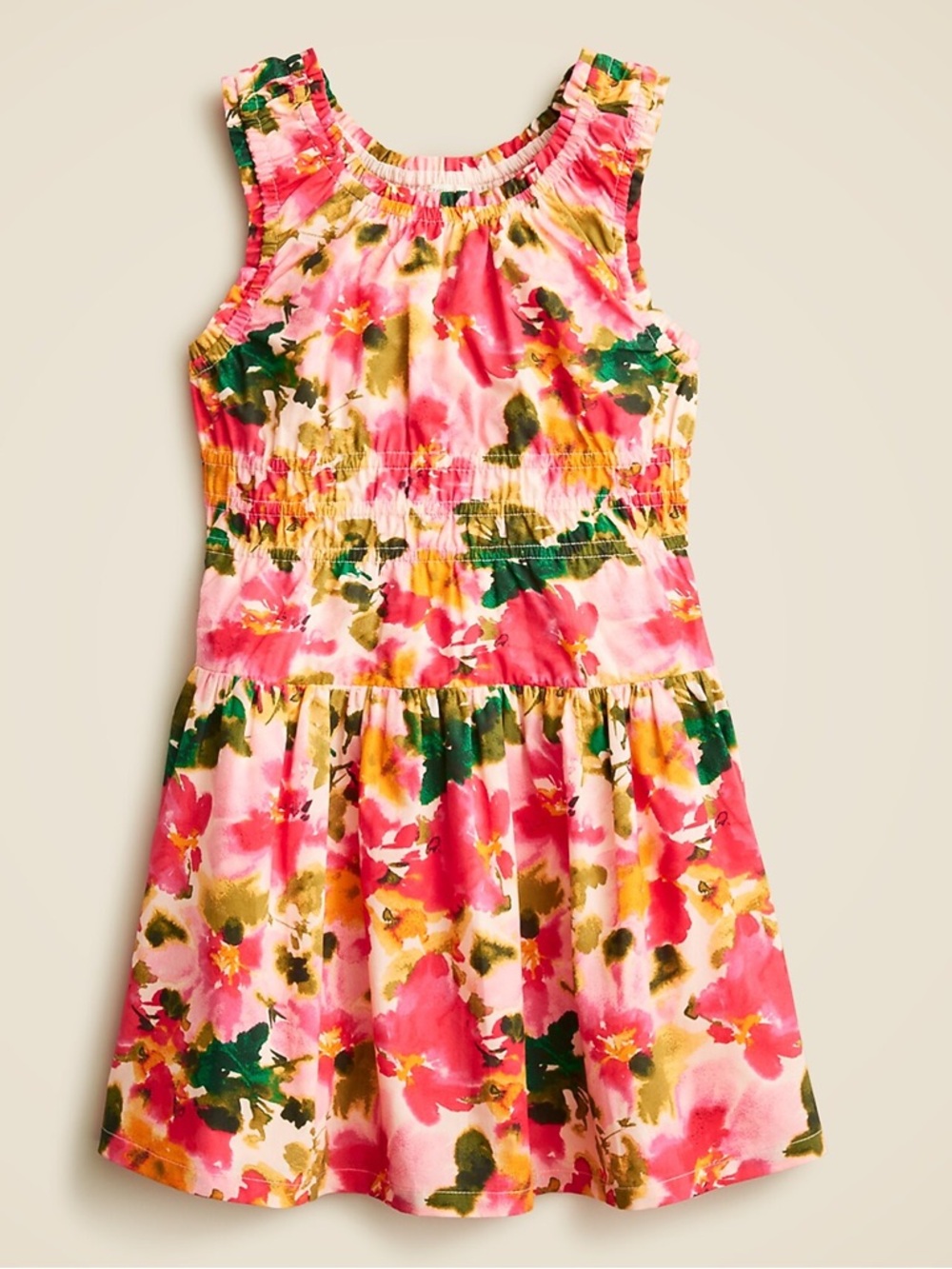Crewcuts J. Crew Girls' scoopneck dress in cotton poplin floral 6
